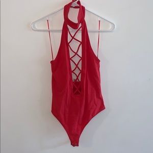 Express Red bodysuit